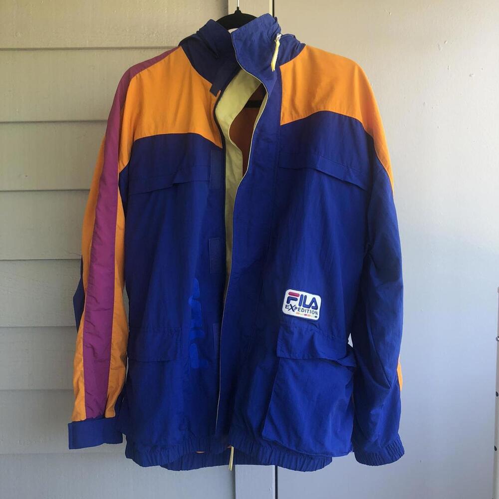 ✨SOLD✨ Fila Blue Colorblock Anorak Outerwear Adventure Excursion Winter Zip Jack